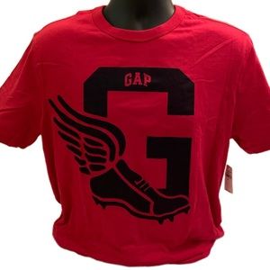 Men’s Gap Athletic Logo T-Shirt Crew Neck Short-sleeved Medium Red